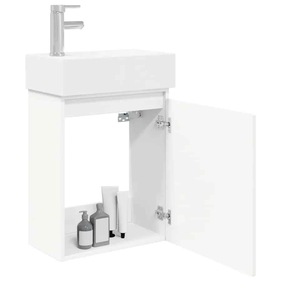 Meuble de salle de bain avec robinet Blanc 45,5 x 22,5 x 84 cm - 3