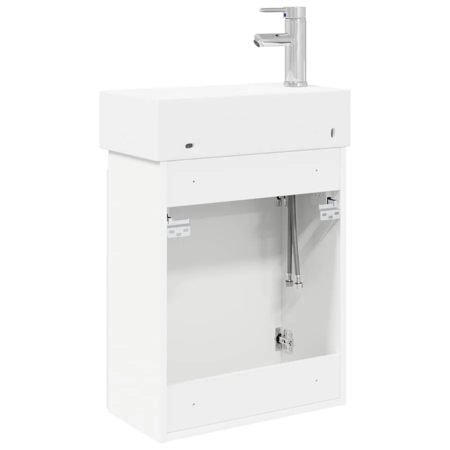 Meuble de salle de bain avec robinet Blanc 45,5 x 22,5 x 84 cm - 7