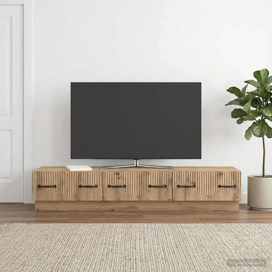 Meuble TV 147 x 34,5 x 27 cm Chêne artisanal Bois d'ingénierie