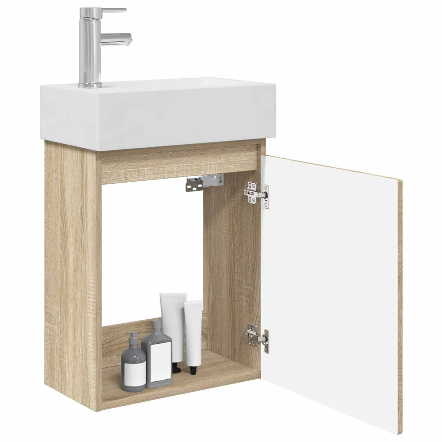 Meuble de salle de bain avec robinet Chêne Sonoma - 3