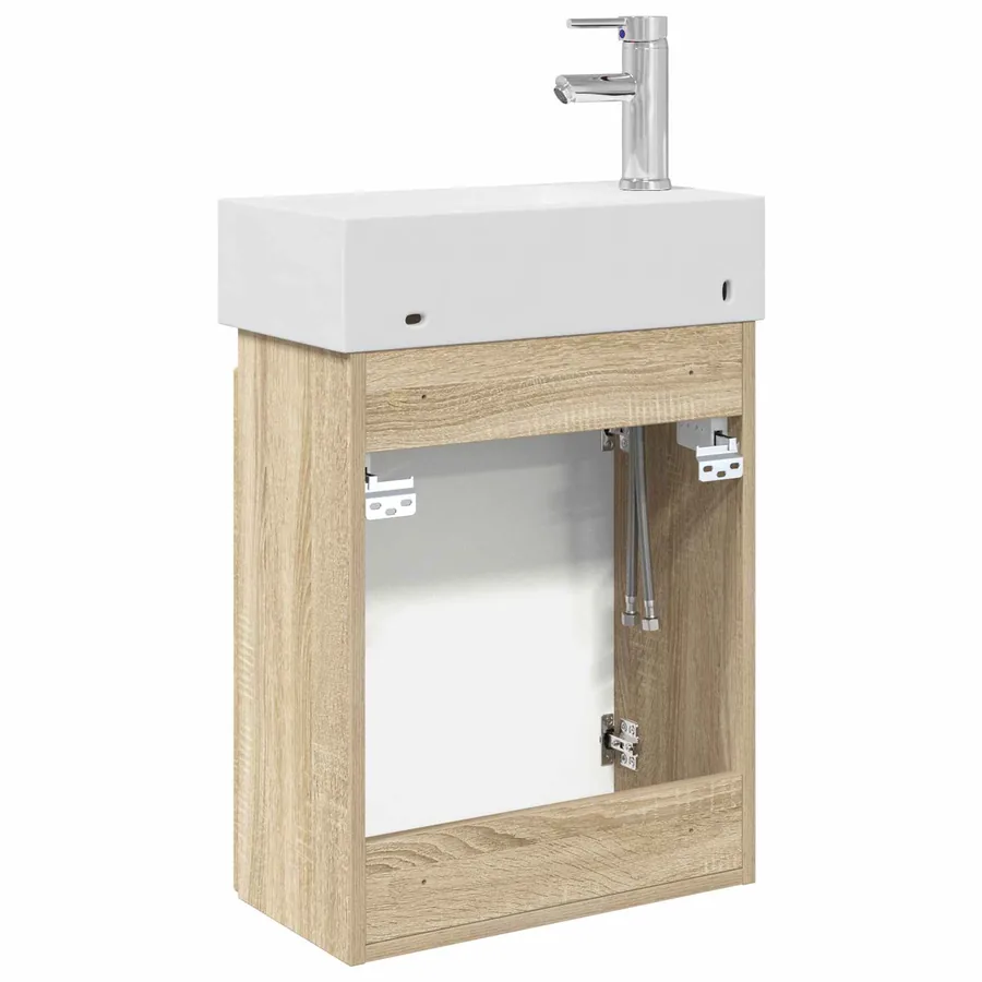Meuble de salle de bain avec robinet Chêne Sonoma - 7