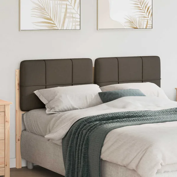 Tête de lit capitonnée Marron et Taupe 150 cm Pin massif