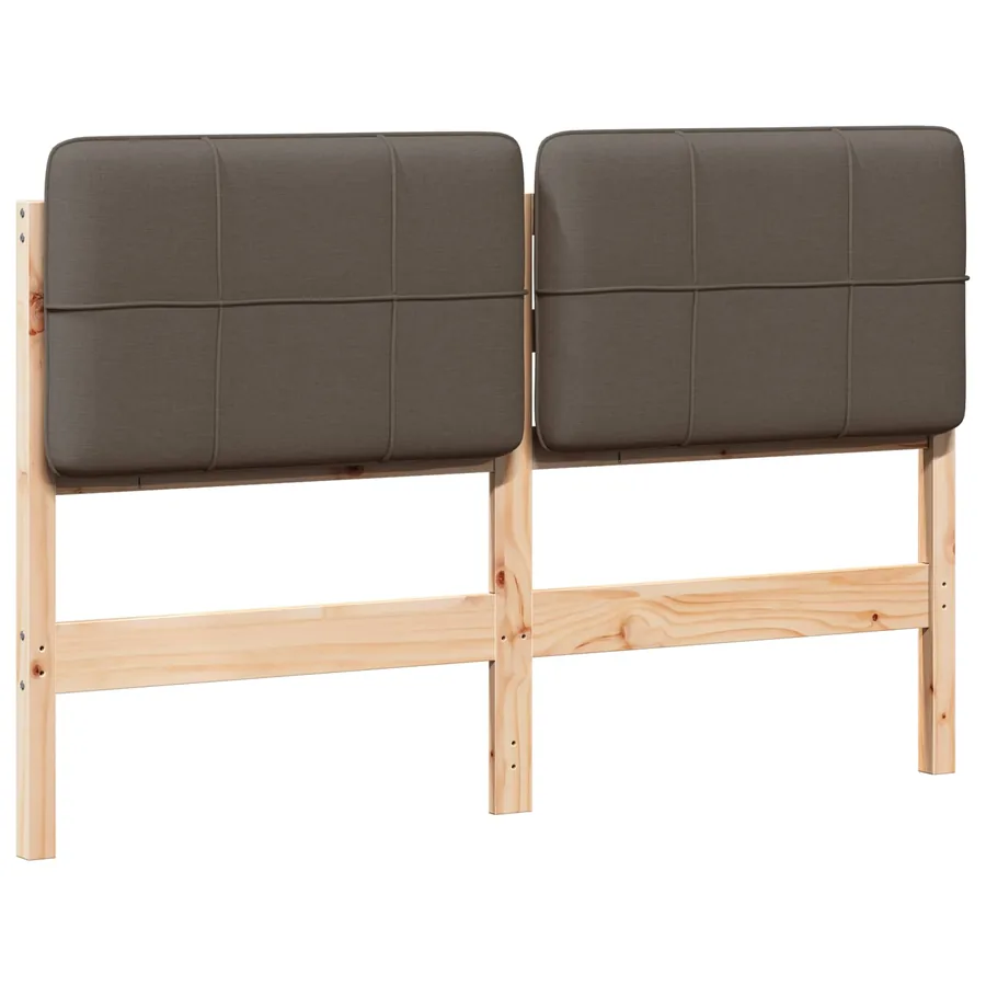 Tête de lit capitonnée Marron et Taupe 150 cm Pin massif - 2
