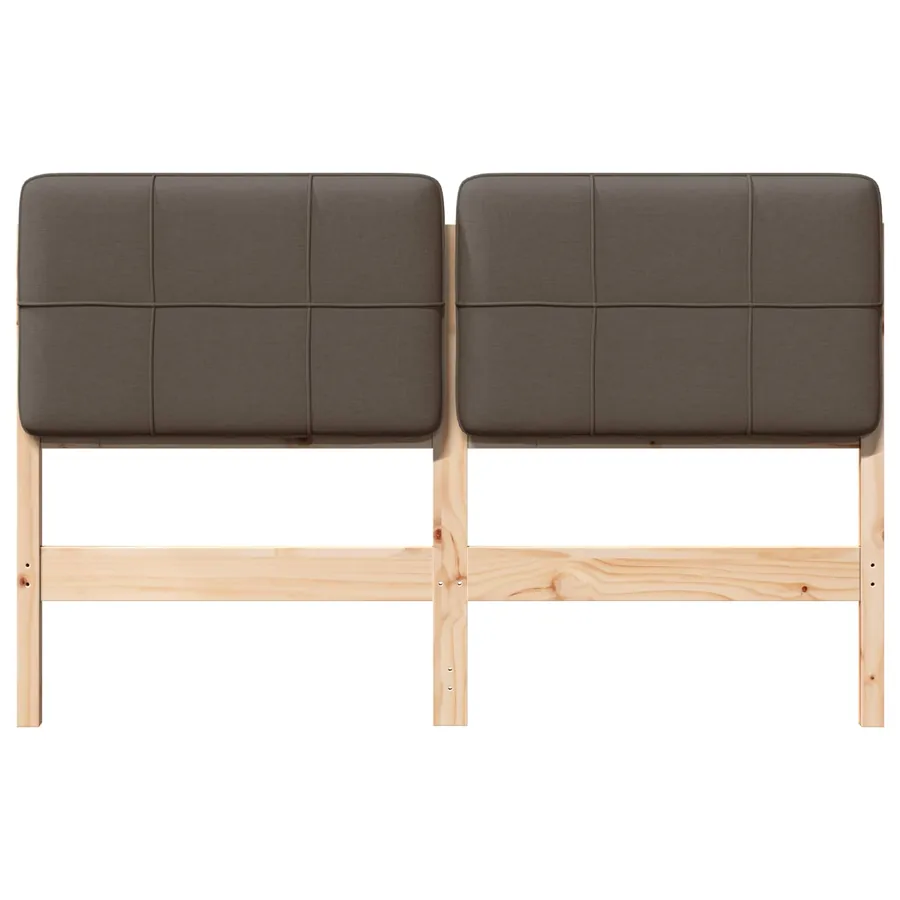 Tête de lit capitonnée Marron et Taupe 150 cm Pin massif - 4