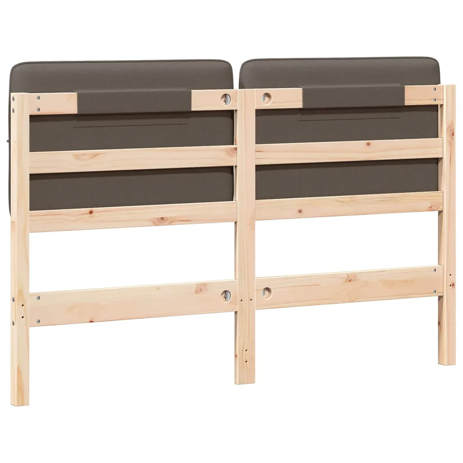 Tête de lit capitonnée Marron et Taupe 150 cm Pin massif - 6