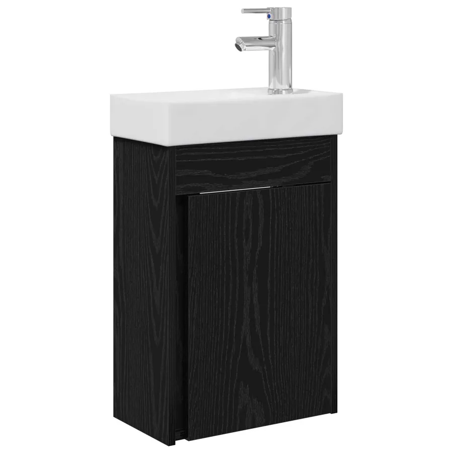 Meuble de salle de bain avec robinet Chêne noir - 2