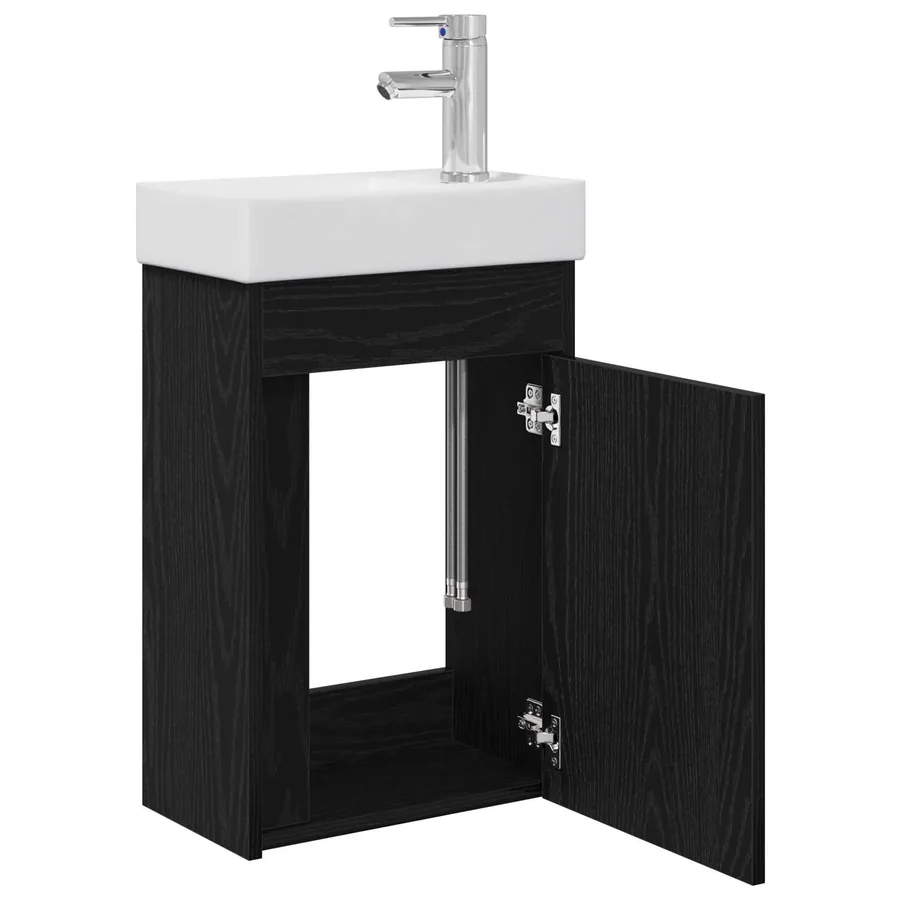Meuble de salle de bain avec robinet Chêne noir - 4