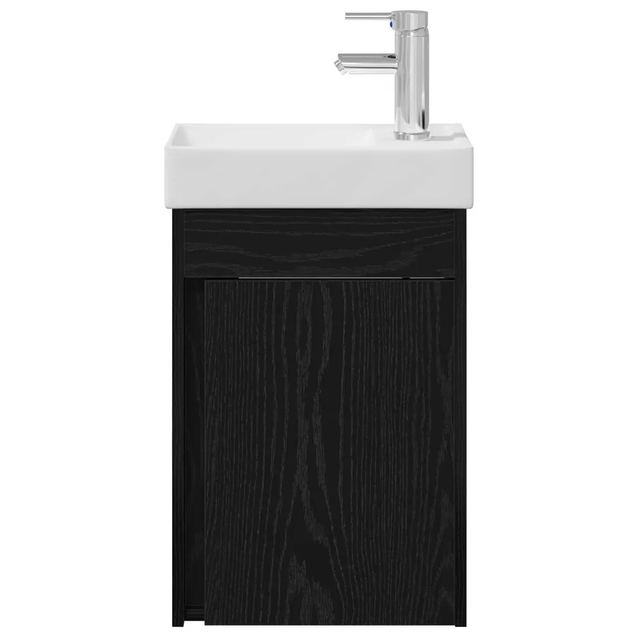 Meuble de salle de bain avec robinet Chêne noir - 5