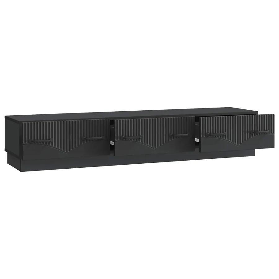 Meuble TV avec tiroir Noir 147 x 34,5 x 27 cm Bois d'ingénierie - 5