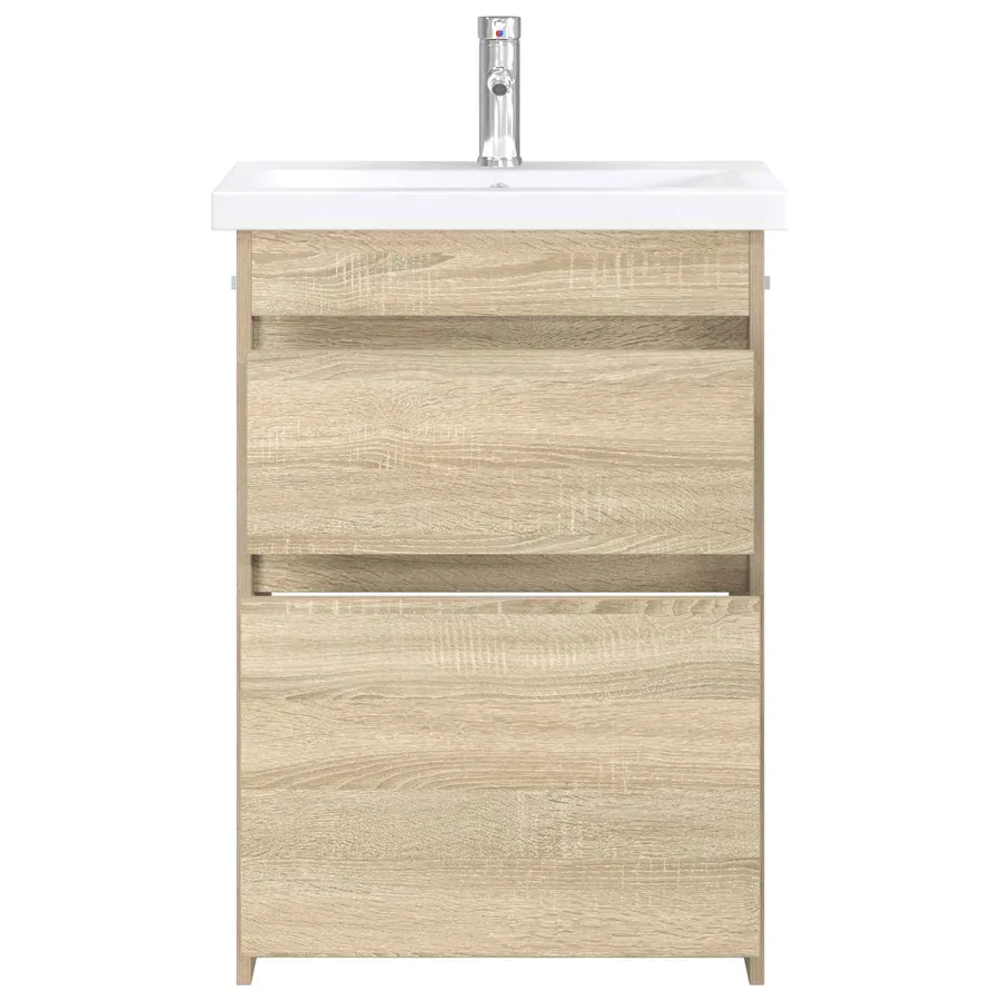 Ensemble de mobilier de salle de bain Chêne Sonoma - 3