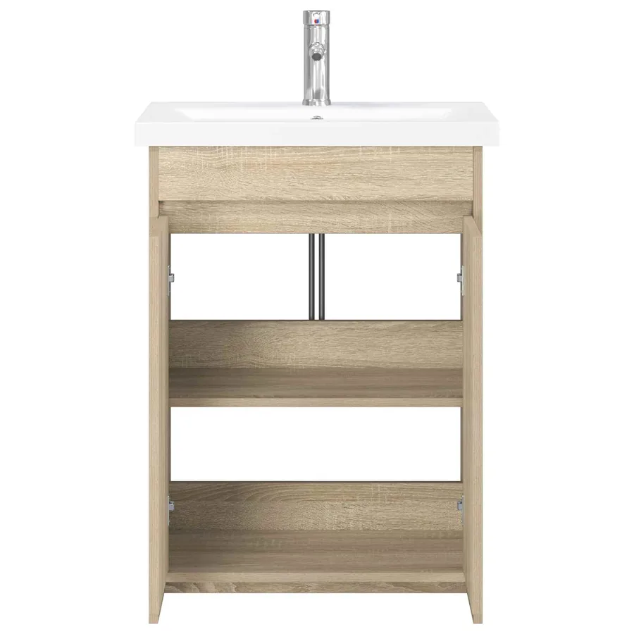 Ensemble de mobilier de salle de bain Chêne Sonoma - 3