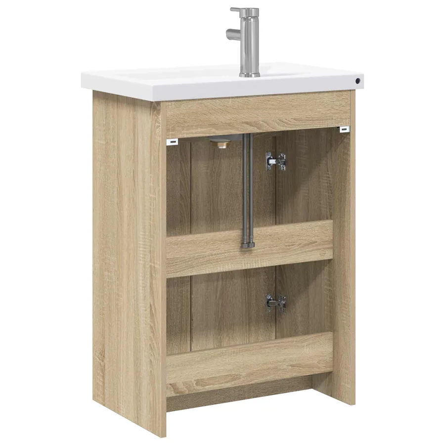 Ensemble de mobilier de salle de bain Chêne Sonoma - 7