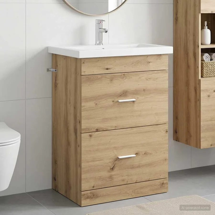 Ensemble de mobilier de salle de bain Chêne artisanal