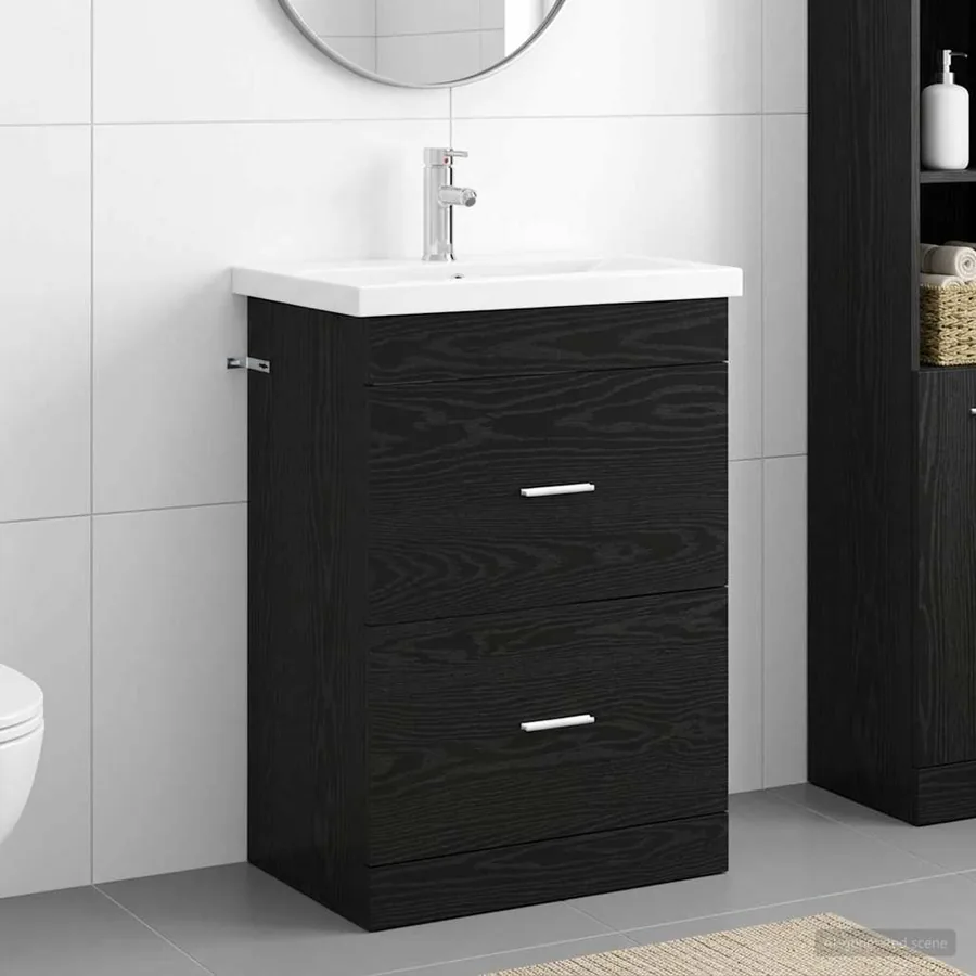 Ensemble de mobilier de salle de bain Chêne noir