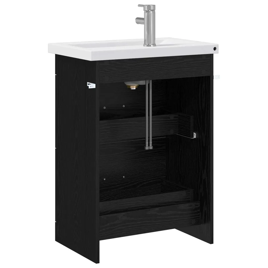 Ensemble de mobilier de salle de bain Chêne noir - 7