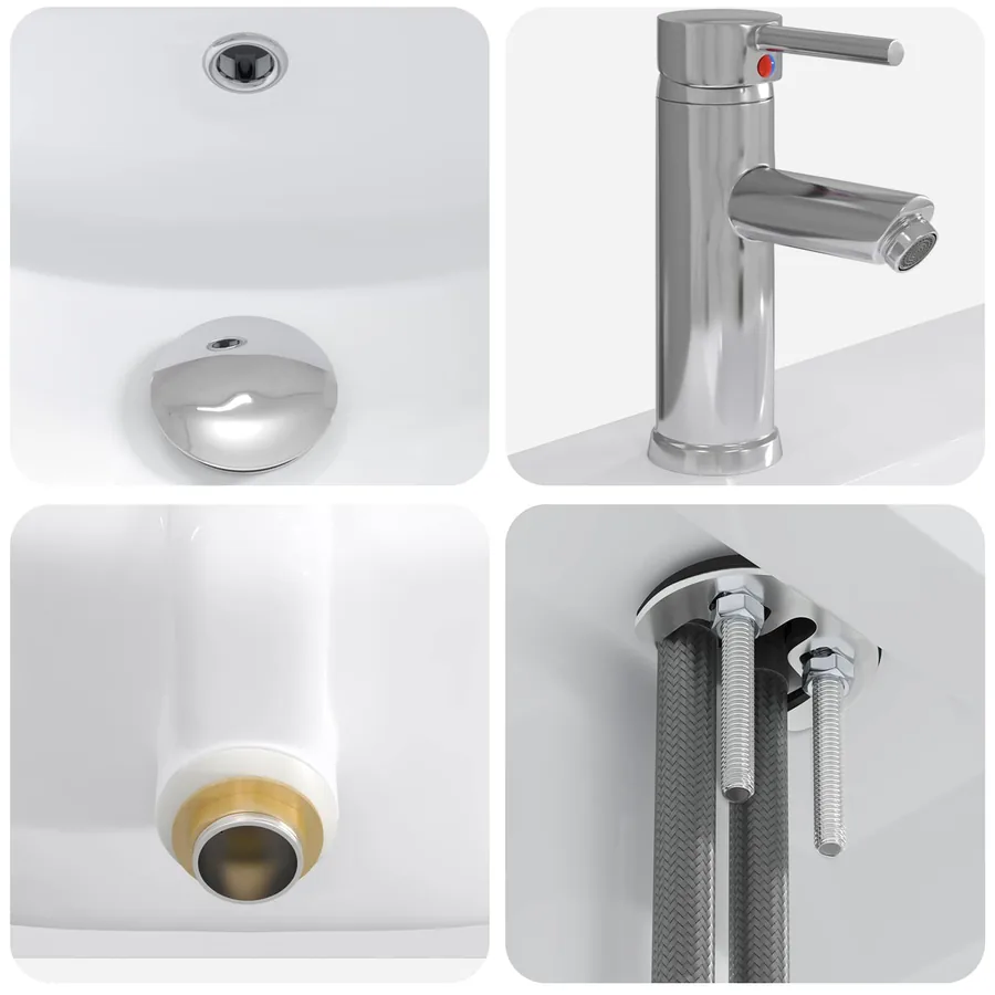Ensemble de mobilier de salle de bain Chêne noir - 9