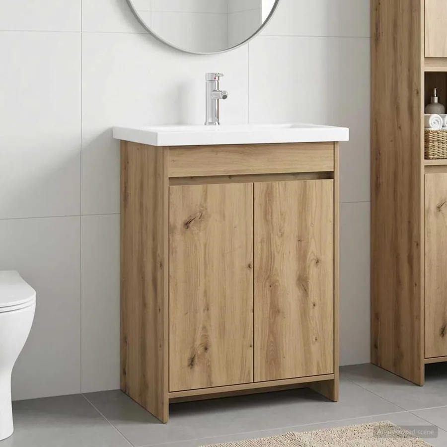 Ensemble de mobilier de salle de bain Chêne artisanal