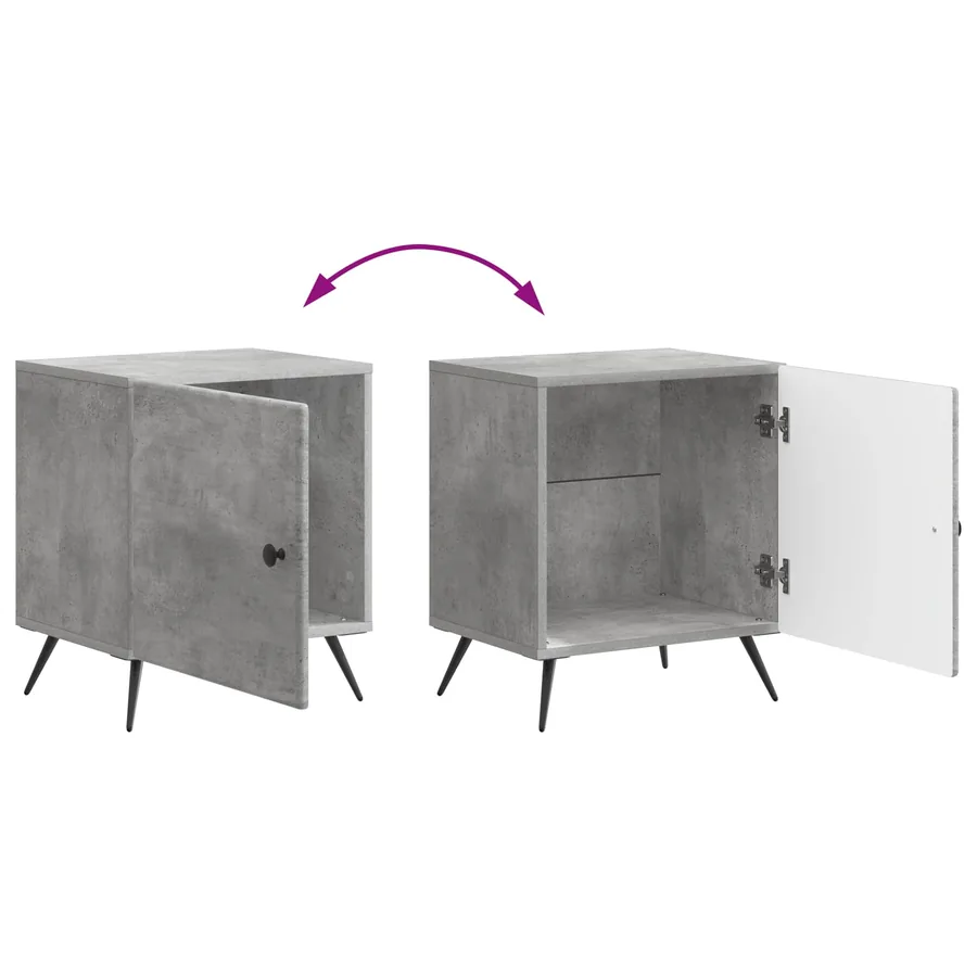 Cabinet de chevet 2 pcs Gris béton 43 x 34,5 x 50 cm - 12