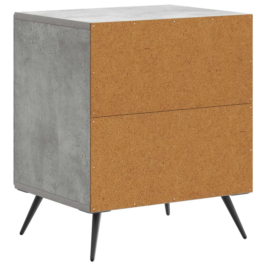 Cabinet de chevet 2 pcs Gris béton 43 x 34,5 x 50 cm - 9