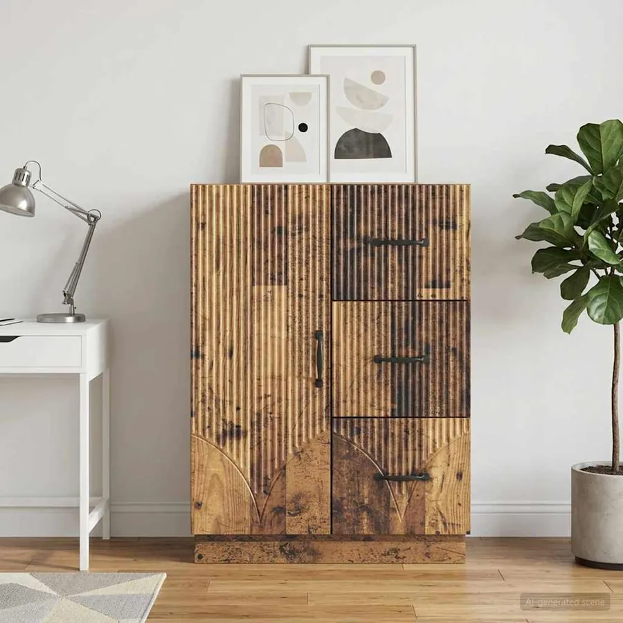 Buffet Bois ancien 66 x 34,5 x 87 cm Bois d'ingénierie - 4