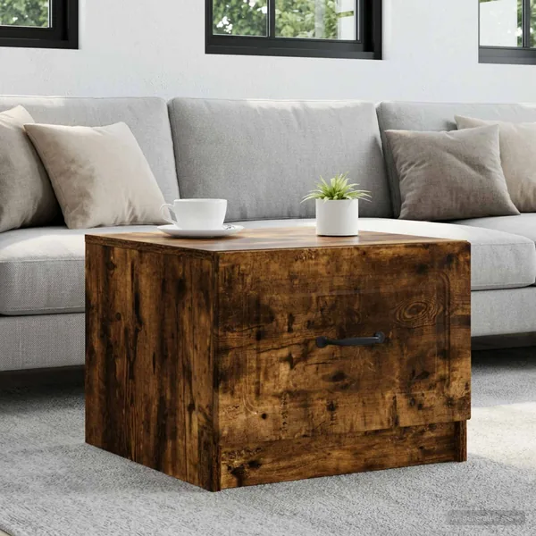 Table basse Chêne fumé 49 x 50 x 37 cm Bois d'ingénierie