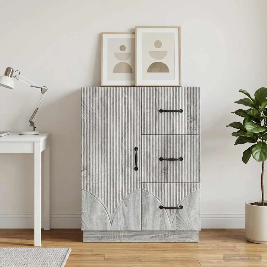 Buffet Sonoma gris 66 x 34,5 x 87 cm Bois d'ingénierie - 4