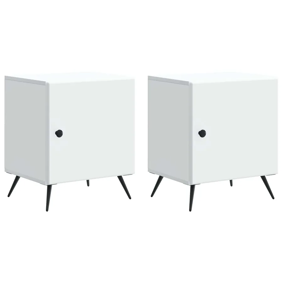 Cabinet de chevet 2 pcs Blanc 43 x 34,5 x 50 cm - 2