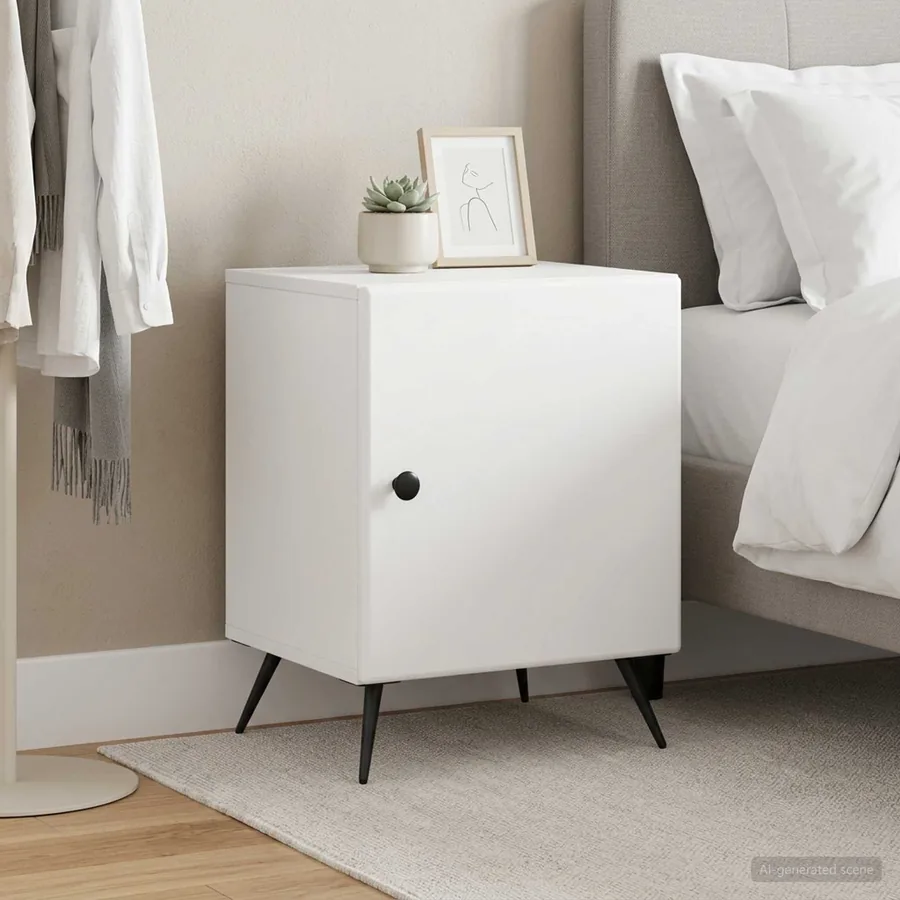 Cabinet de chevet 2 pcs Blanc 43 x 34,5 x 50 cm - 4