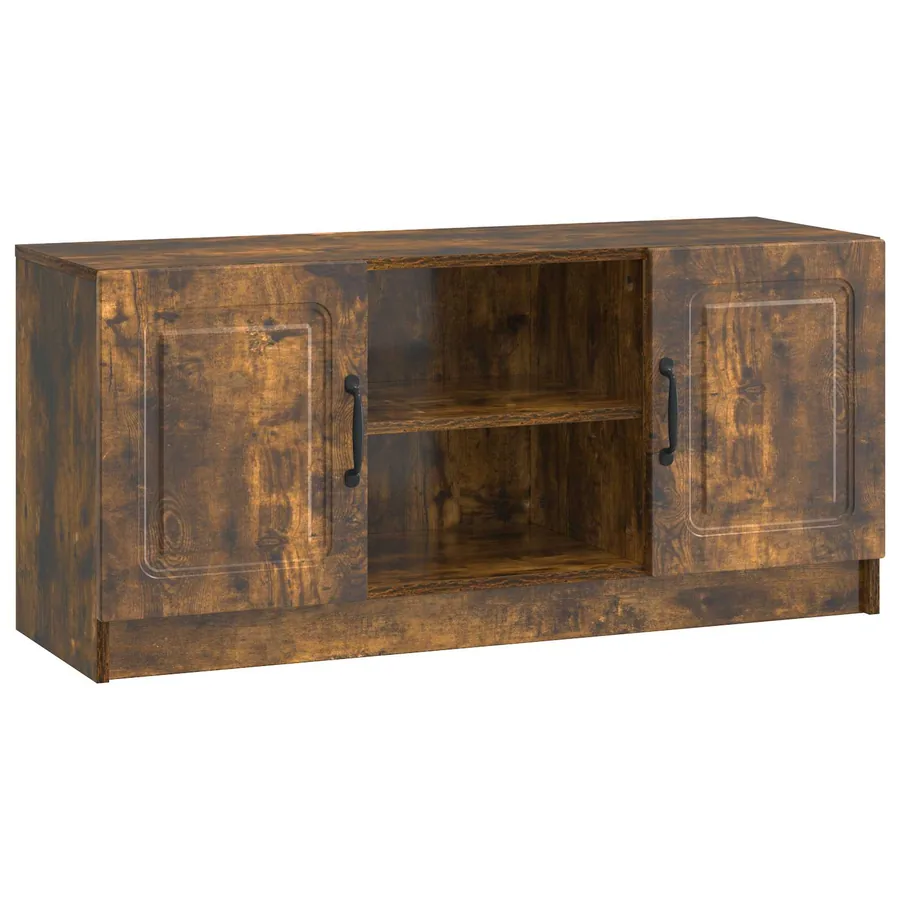 Meuble TV Chêne fumé 102 x 34,5 x 47 cm Bois d'ingénierie - 2