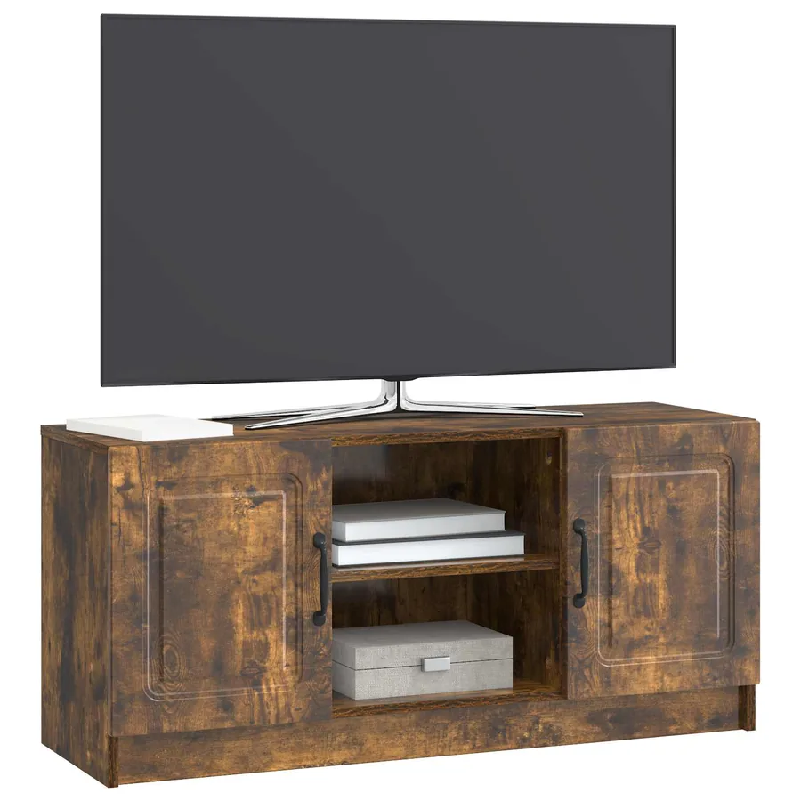 Meuble TV Chêne fumé 102 x 34,5 x 47 cm Bois d'ingénierie - 3