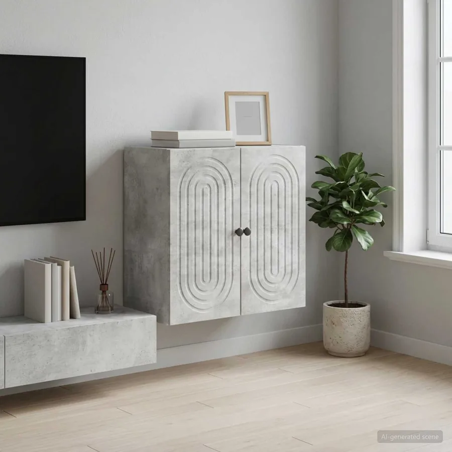 Armoire Murale Gris béton 59 x 31 x 60 cm Bois d'ingénierie