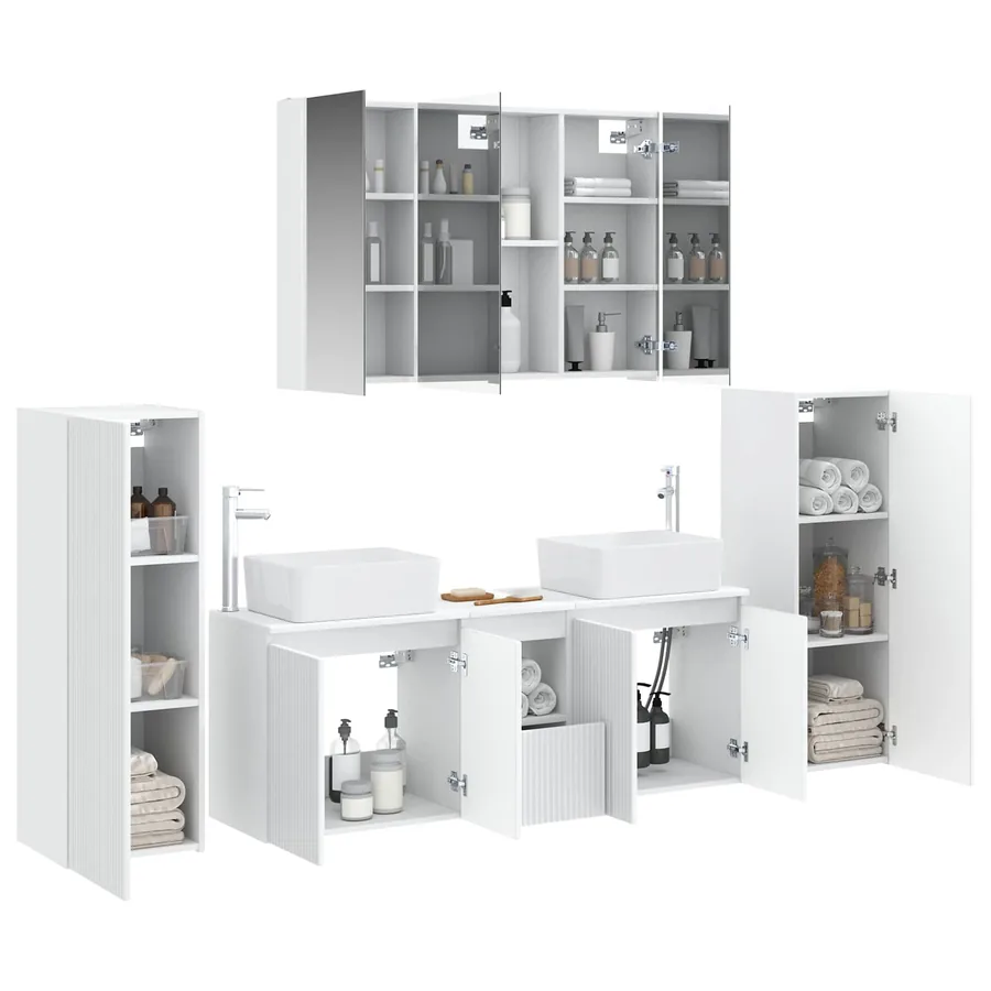Ensemble de mobilier de salle de bain 6 pcs Blanc - 3