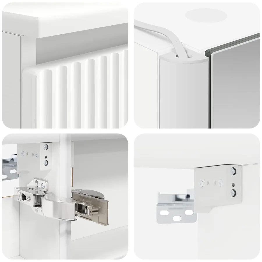 Ensemble de mobilier de salle de bain 6 pcs Blanc - 8