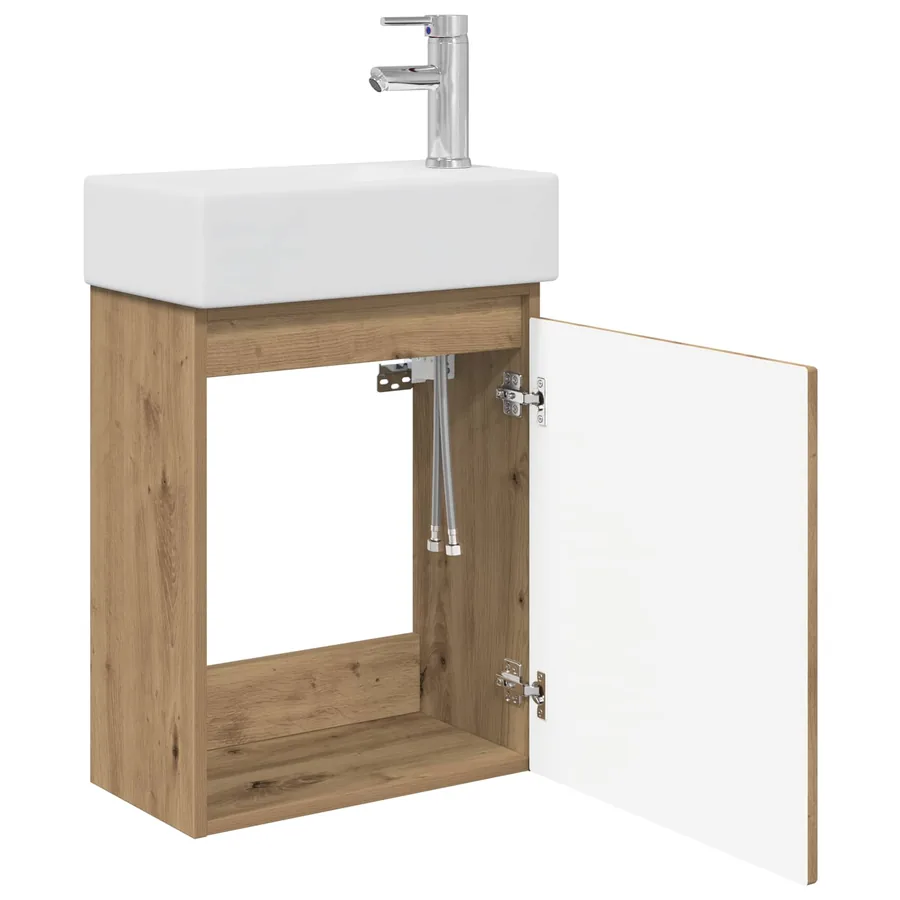 Meuble de salle de bain avec robinet Chêne artisanal - 4