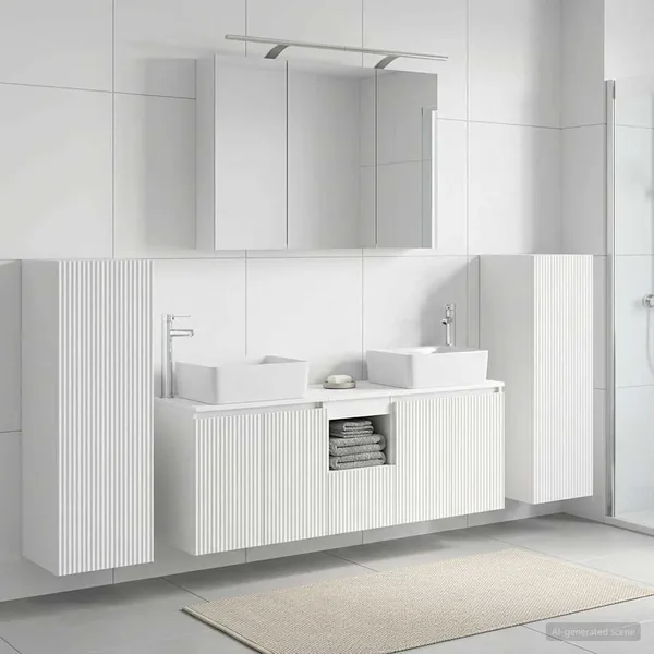 Ensemble de mobilier de salle de bain 6 pcs Blanc