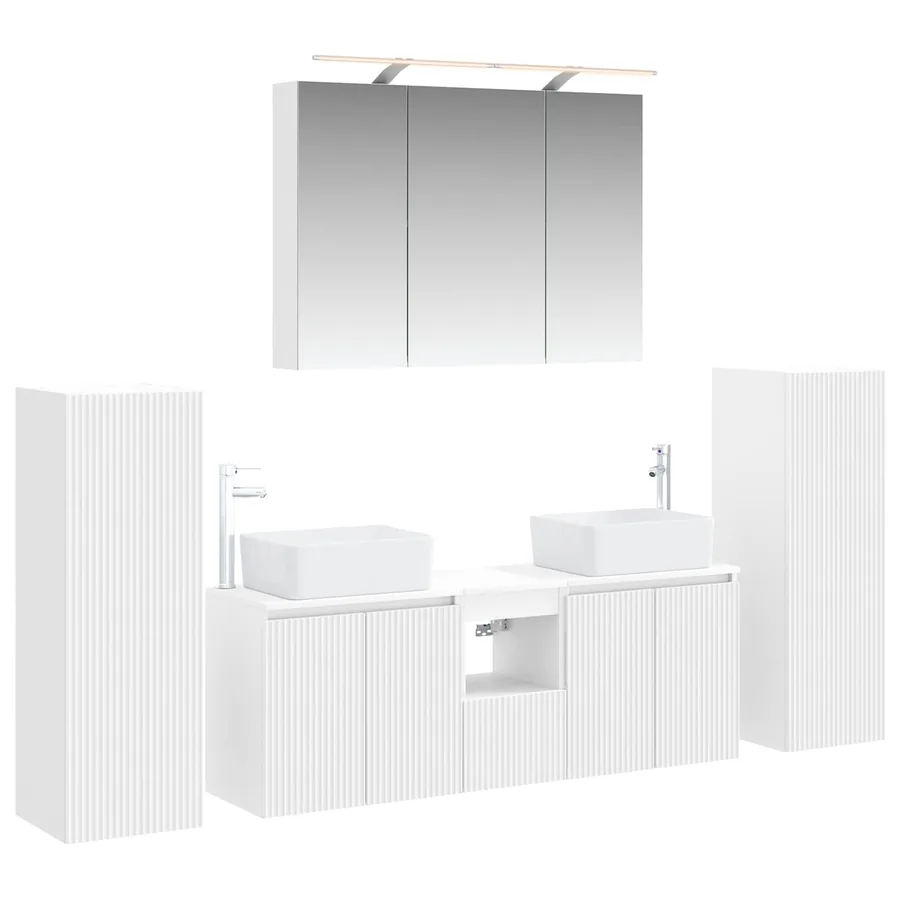 Ensemble de mobilier de salle de bain 6 pcs Blanc - 2