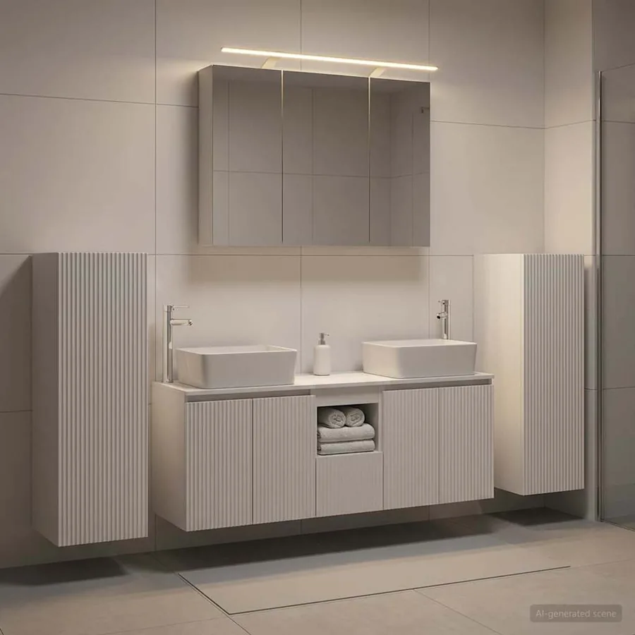 Ensemble de mobilier de salle de bain 6 pcs Blanc - 4