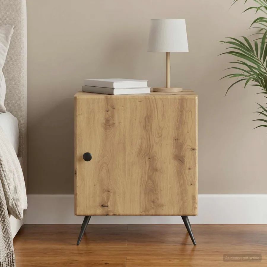 Cabinet de chevet Chêne artisanal 43 x 34,5 x 50 cm