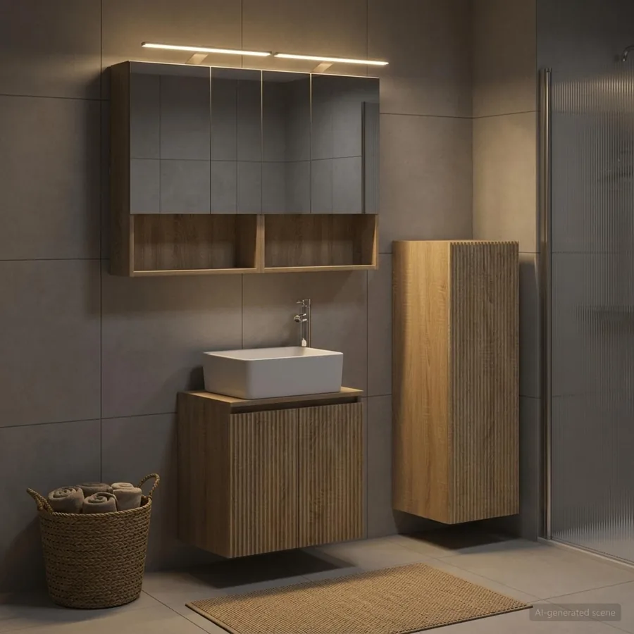 Ensemble de mobilier de salle de bain 4 pcs Chêne Sonoma - 4