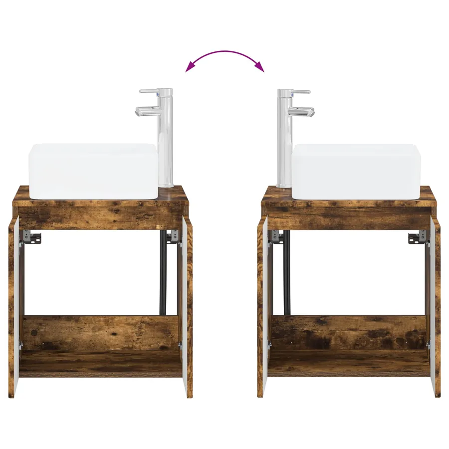Ensemble de mobilier de salle de bain 6 pcs Chêne fumé - 13