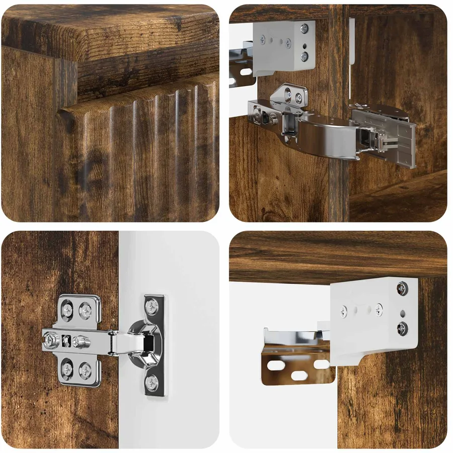 Ensemble de mobilier de salle de bain 4 pcs Chêne fumé - 6