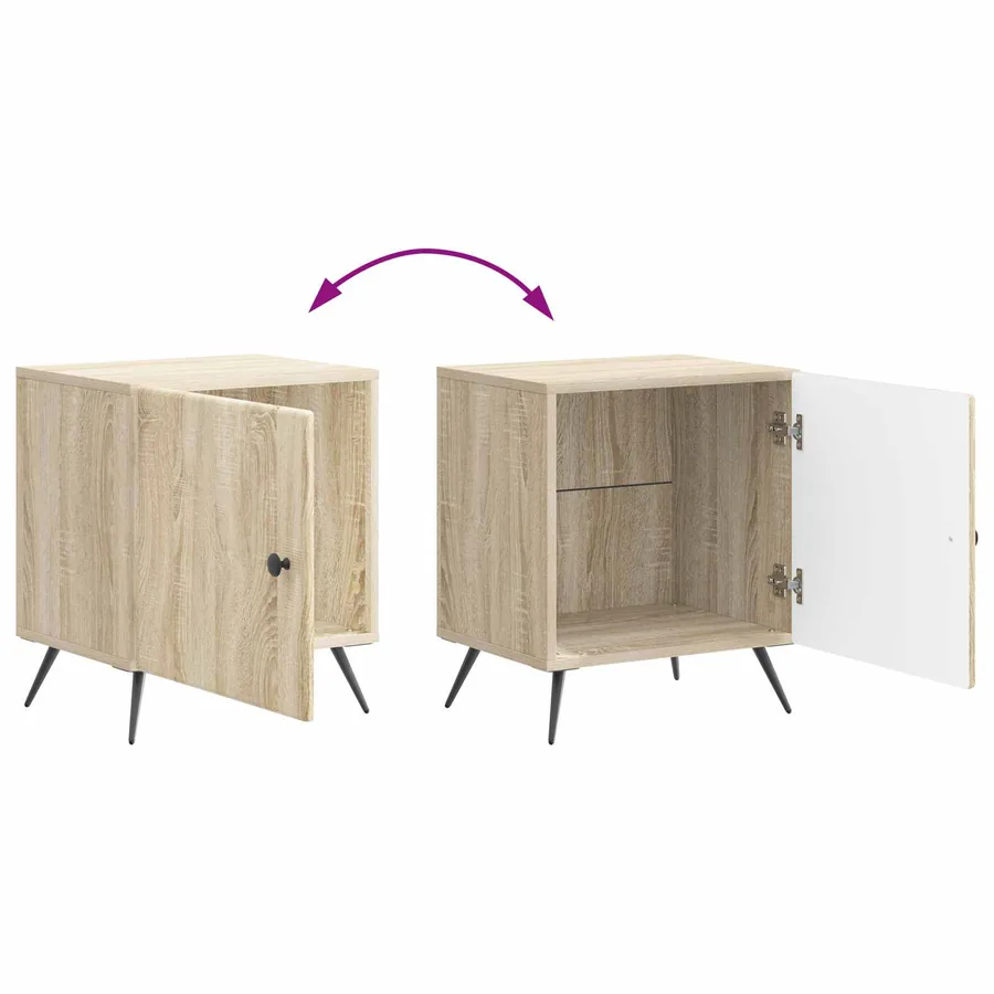 Cabinet de chevet 2 pcs Chêne Sonoma 43 x 34,5 x 50 cm - 12