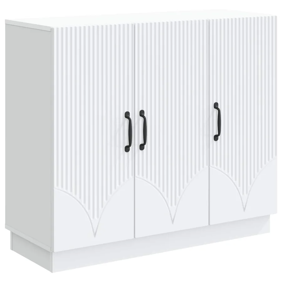 Buffet Blanc 89 x 34,5 x 77 cm Bois d'ingénierie - 2