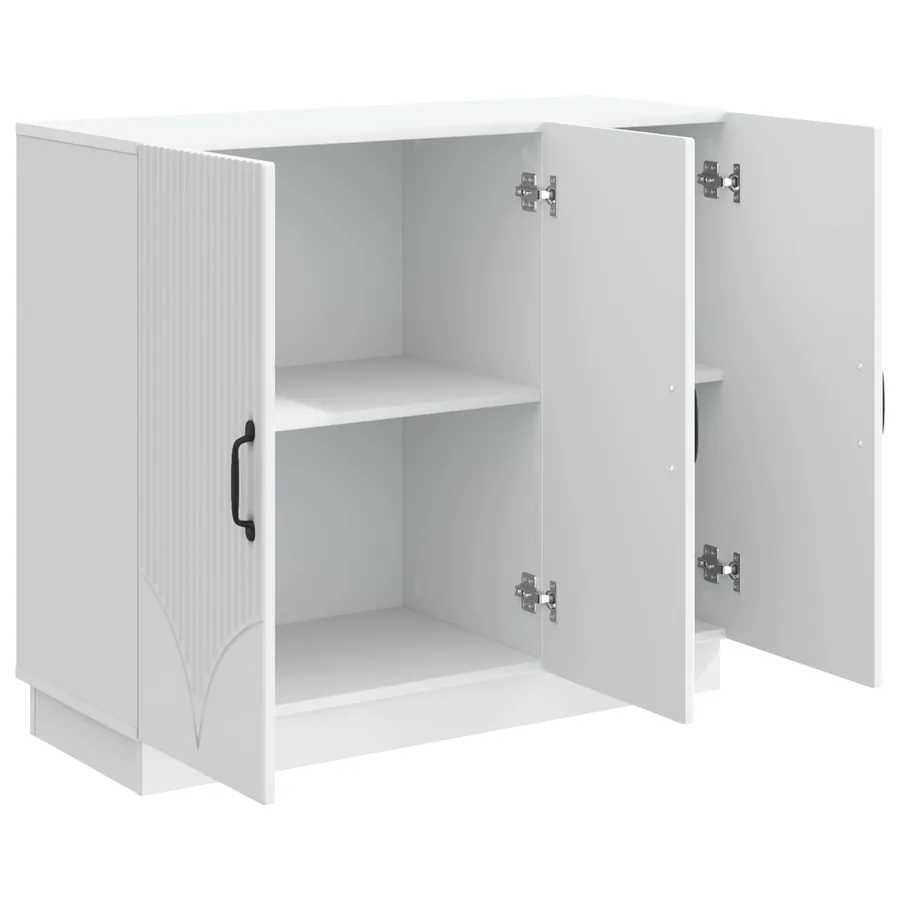 Buffet Blanc 89 x 34,5 x 77 cm Bois d'ingénierie - 5