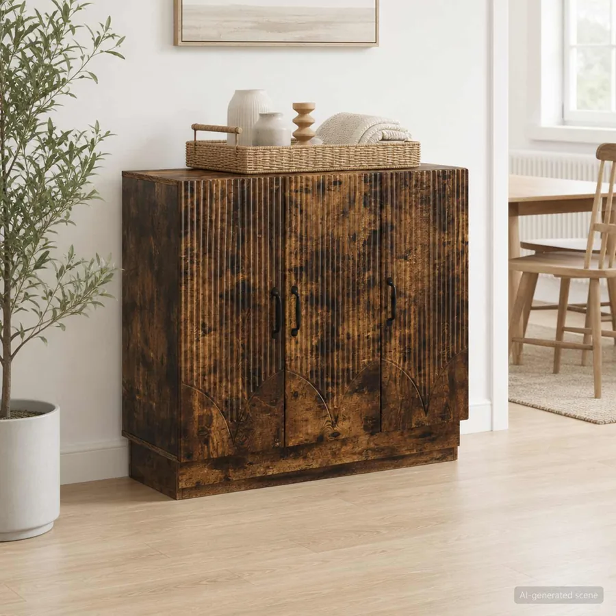 Buffet Chêne fumé 89 x 34,5 x 77 cm Bois d'ingénierie