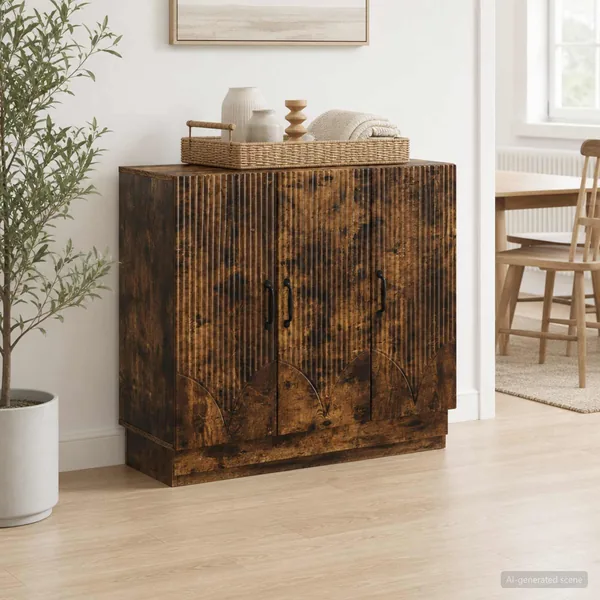 Buffet Chêne fumé 89 x 34,5 x 77 cm Bois d'ingénierie