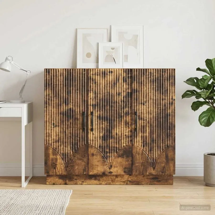 Buffet Chêne fumé 89 x 34,5 x 77 cm Bois d'ingénierie - 4