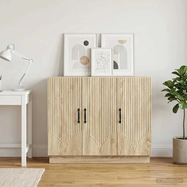 Buffet Chêne Sonoma 89 x 34,5 x 77 cm Bois d'ingénierie