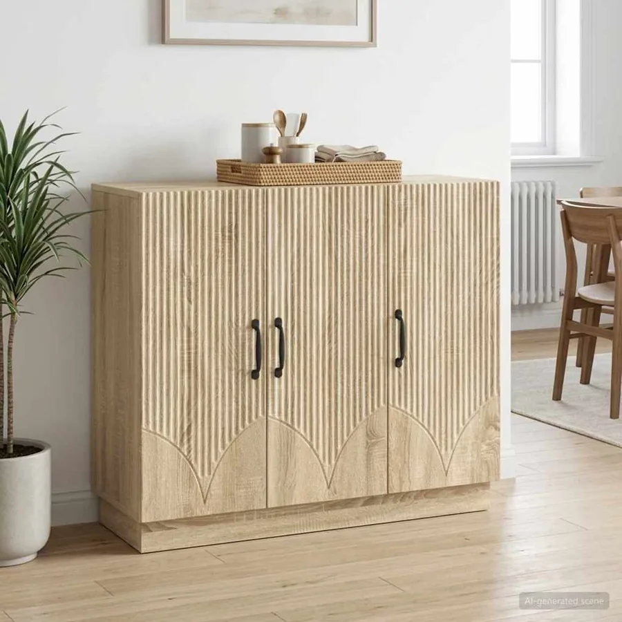Buffet Chêne Sonoma 89 x 34,5 x 77 cm Bois d'ingénierie - 4
