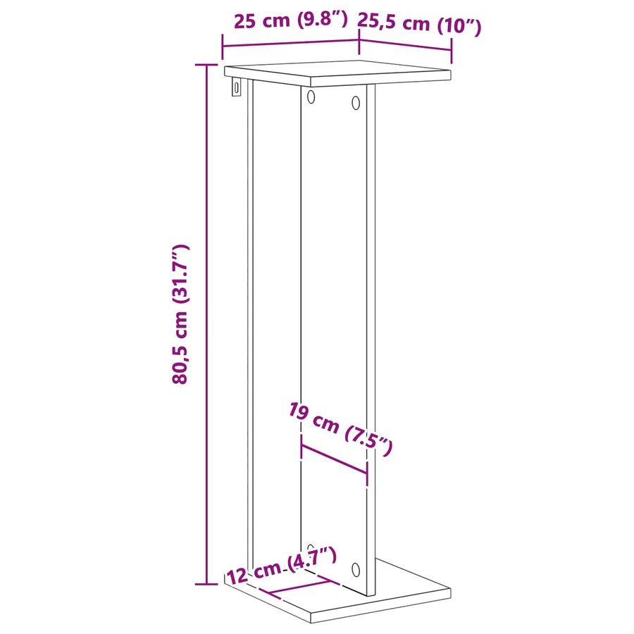 Support de Plante 2 pc Chêne Sonoma 25 x 25,5 x 80,5 cm - 8